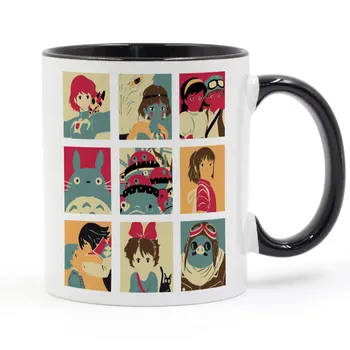 

Ghibli Totoro Princess Mononoke Spirited Away Mug Coffee Milk Ceramic Cup Creative DIY Gifts Home Decor Mugs 11oz T1312