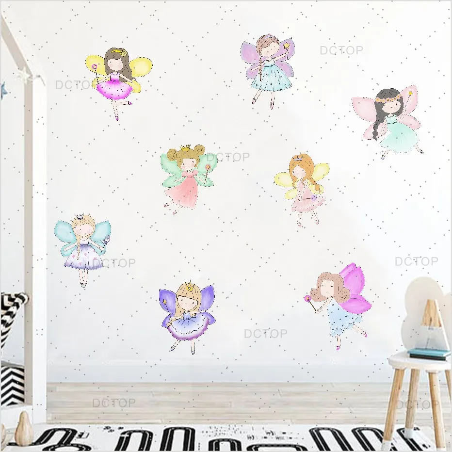 

Lovely Fariy Clipart Colorful Wall Stickers For Bedroom Kids Room Beautiful Gifts Diy Wall Decals Poster Wallpaper Home Decor