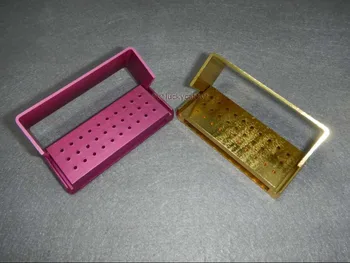 

2pcs 30 Holes Dental FG Burs Holder Block Aluminium Autoclave Disinfection Box Dental Lab Equipment New