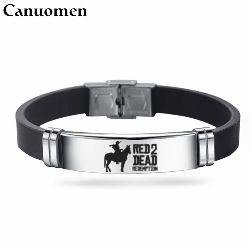 

Canuomen 2018 Hot Game Red Dead Redemption Bracelet Adjustable Black Bracelets pulsera hombre Jewelry Trendy Men Boys Bracelets