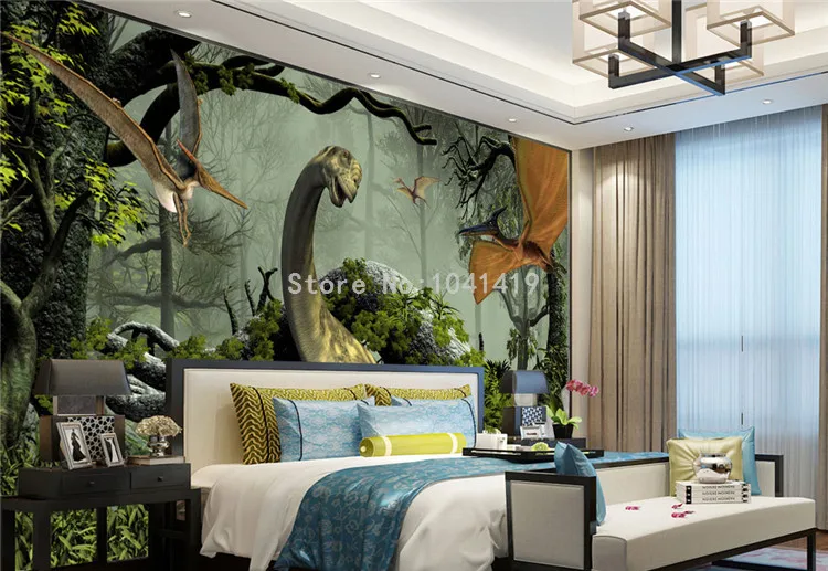 3d estéreo dinossauro pintura da parede crianças