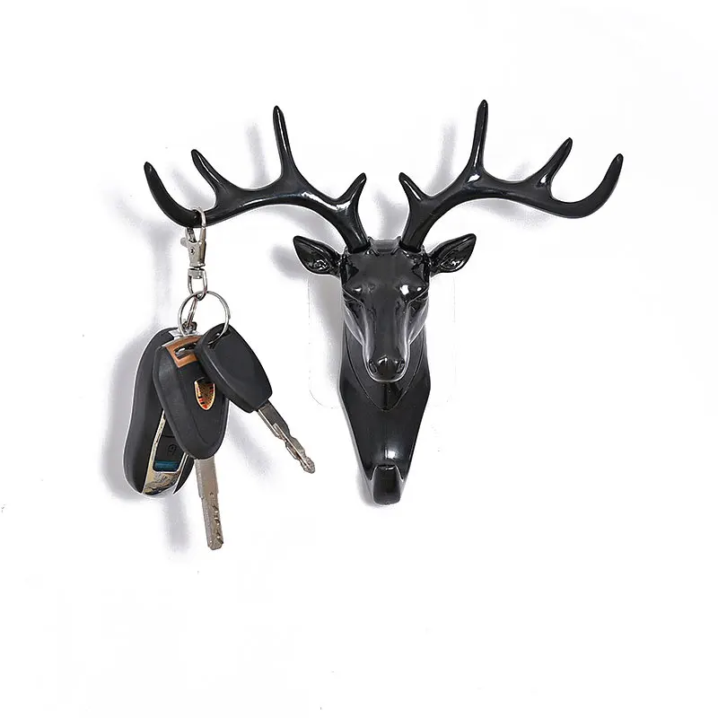 Creative Hook Vintage Deer Head Antlers for Hanging Clothes Hat Scarf Key Deer Horns Hanger Rack Wall Decoration