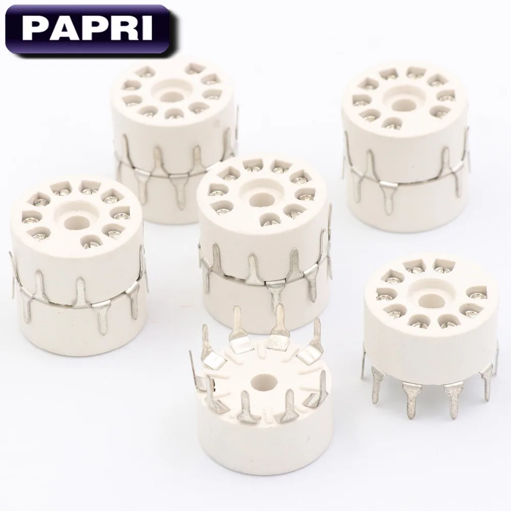PAPRI 10 шт. EL84 12AX7 ECC83 ECC82 6922 бакелит B9A 9Pin ламповая панель звуковая плата крепление|12ax7