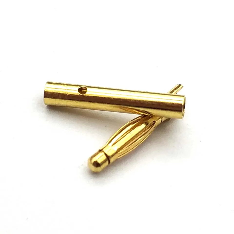 10 pair/lot 2mm Gold Copper Brushless Motor Banana Plug Bullet Connector Plated For ESC Battery | Электроника