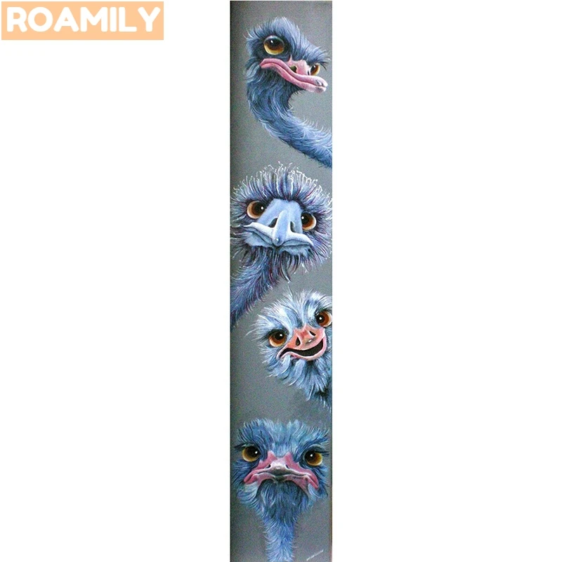 

ROAMILY,5d Diamond Painting,Animal,Cartoon Ostrich,Diamond Mosaic Full Display,Full Square/Round Rhinestones,DIY Decor Home