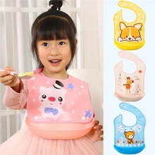 Дешевые силиконовые водонепроницаемые детские мягкие нагрудники нагрудник для кормления детей свернутые еда Catcher Карманные детские слюнявчики Bebe аксессуары для кормления