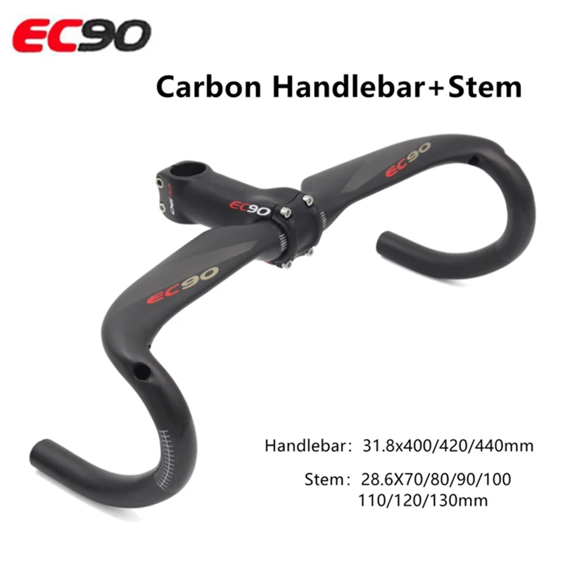 

EC90 Road Bike handlebar and stem T800 carbon fiber road handlebars cycling parts bend bar 400/420/440mm x70/90/100/110/130mm