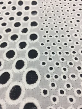 

(1yard) 100% cotton white good quality soft full embroidery lace fabric for lady dress wedding party
