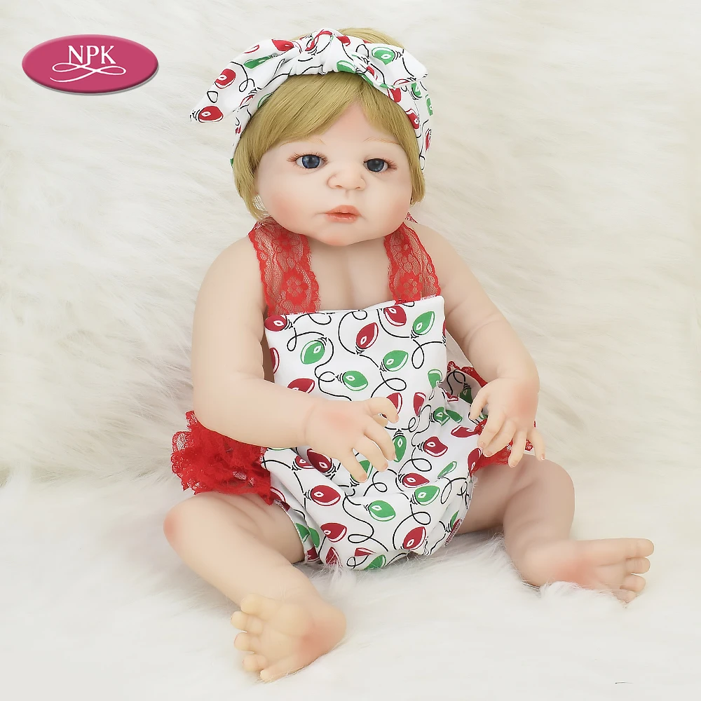 

NPK Full Silicone Reborn Baby Doll Toys for Girls 55CM Vinyl Body Realistic Princess Toddler Newborn Babies Fashion Doll Menina