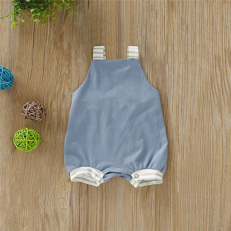 Bamboo fiber children's clothes Fashion Baby Boy Girls Striped Romper Summer Toddler Cute Sleeveless Backless Jumpsuits Kid Lovely Unisex Newborn Infant Clothes cool baby bodysuits	