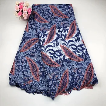 

2019 New Design African guipure cord lace fabrics with beads latest Nigerian Water Soluble Laces Fabric for wedding hs65-2187