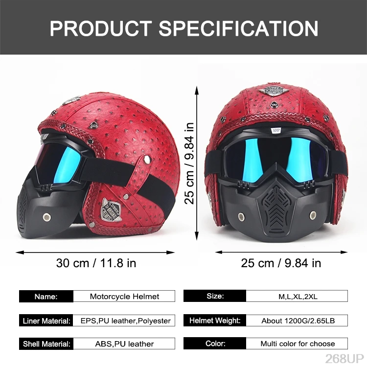 WOSAWE moto rcycle шлем из искусственной кожи 3/4 Чоппер moto Racing moto защита головы крест снаряжение непромокаемая лицевая маска