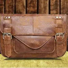 Натуральная кожа Мужская маленькая сумка старинные Повседневная мужская сумка полированный натуральной кожи мотоцикл сумка заводская цена