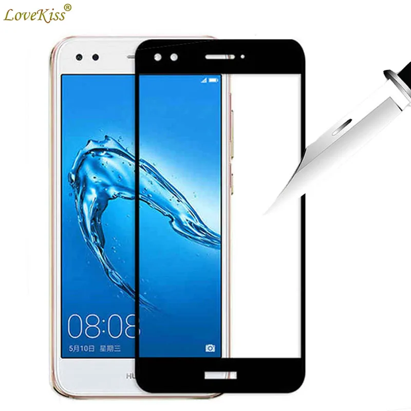 P9 Lite mini полное покрытие закаленное стекло для Huawei Y6 Pro 2017 SLA-L22 Nova Защитная пленка