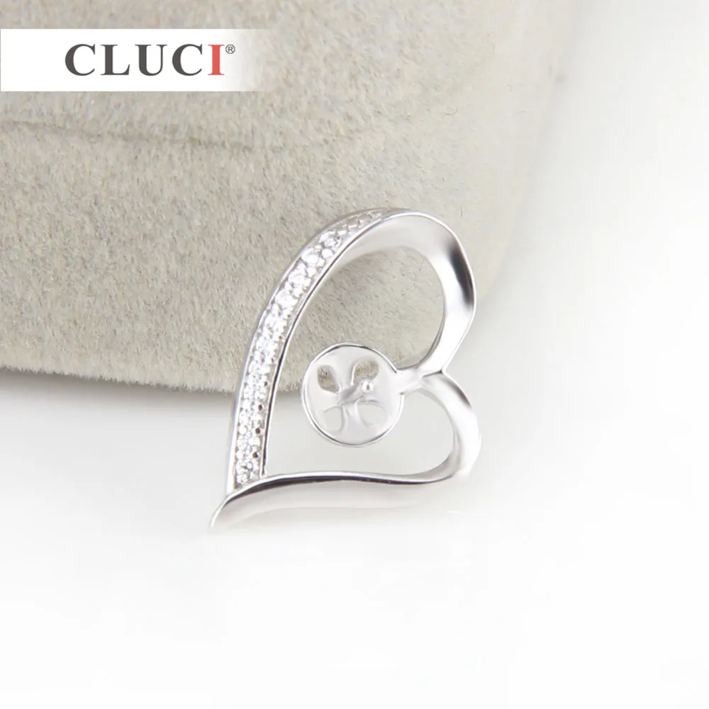 CLUCI  크리스탈 펜던트 장착 하트 목걸이 지르콘 러브 펜던트 목걸이 라인 석 애인 선물 SP200SB