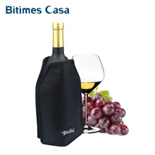 Saco do refrigerador do champanhe do vinho da luva de náilon com gel substancial elástico longo tempo refrigerando o saco do refrigerador do álcool do piquenique da festa de jantar