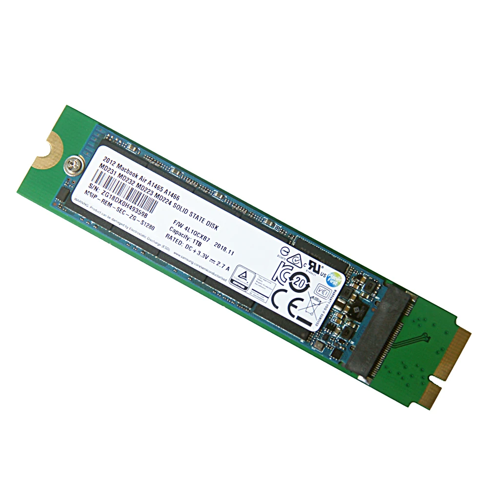 1 ТБ SSD для 2012 Apple Macbook Air A1465 A1466, размеры для возраста от 1 Md231 Md232 Md223 Md224 твердотельный диск