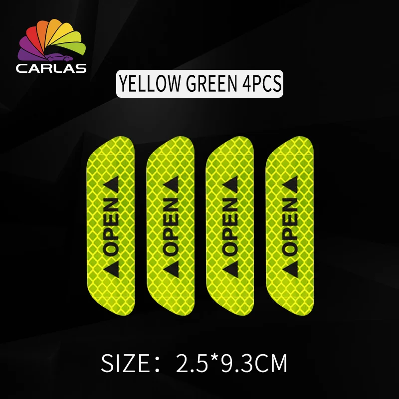 

4pcs Car Door Sticker Decal Warning Tape Car Reflective Stickers Reflective Strips Car-styling 4 Colors Safety Mark Car Stickers