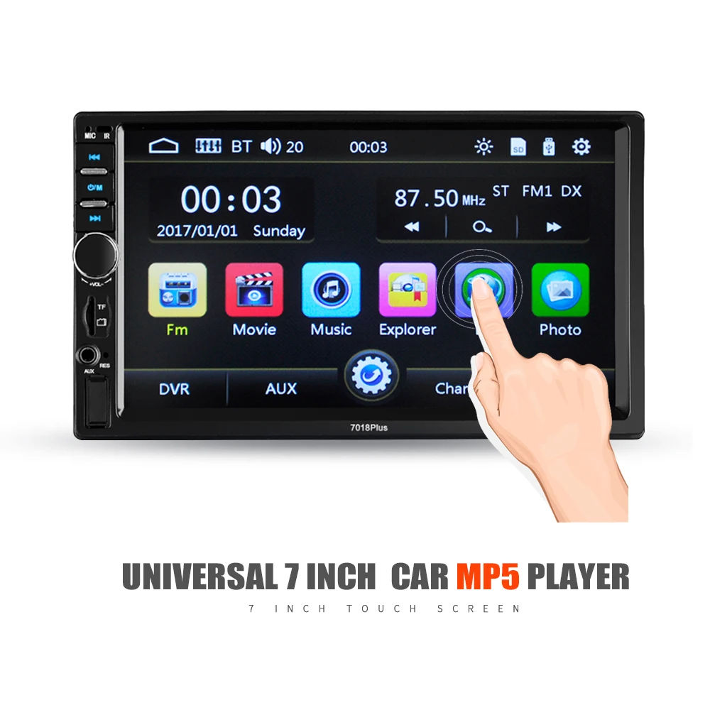Skup 2 Din Radio samochodowe 7 cal uniwersalny odtwarzacz multimedialny HD Bluetooth MP5 mediów TF FM 7018PLUS
