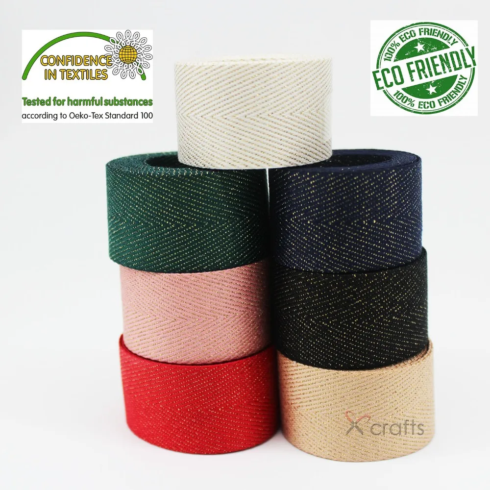 Doppio Oro Purl Twill Nastro 3/8 "9 Millimetri 5/8" 16 Millimetri 7/8 "22 Millimetri 1" 25Mm 1-1/2 "38 Millimetri Di Nozze Fatti A Mano Artigianato Fa
