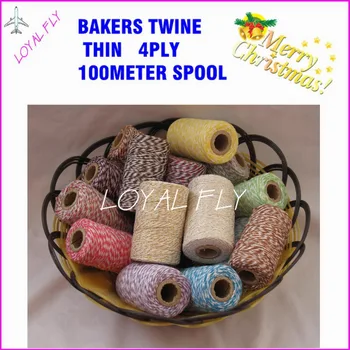 

5pcs/lot thin bakers twine 4ply 100m/spool,cotton bakers twine,packing twine 22 color choose, used in all kinds packing