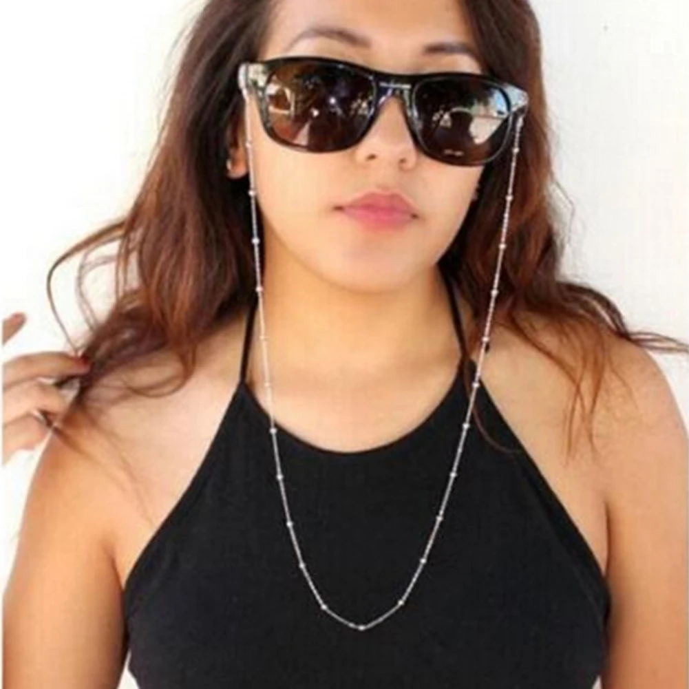 70cm Elegant Eyeglass Chain Sunglasses Reading Beaded Glasses Chain Eyewear Rope Lanyards Rose Gold Silver Glass Cord Neck Strap