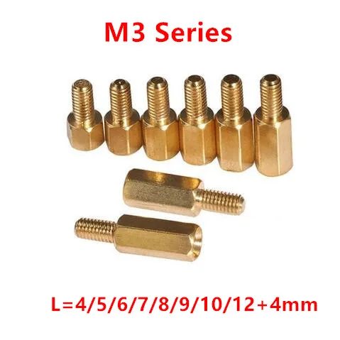 Pack of 10 Circular Spacer Brass M3 4mm Stand off Support