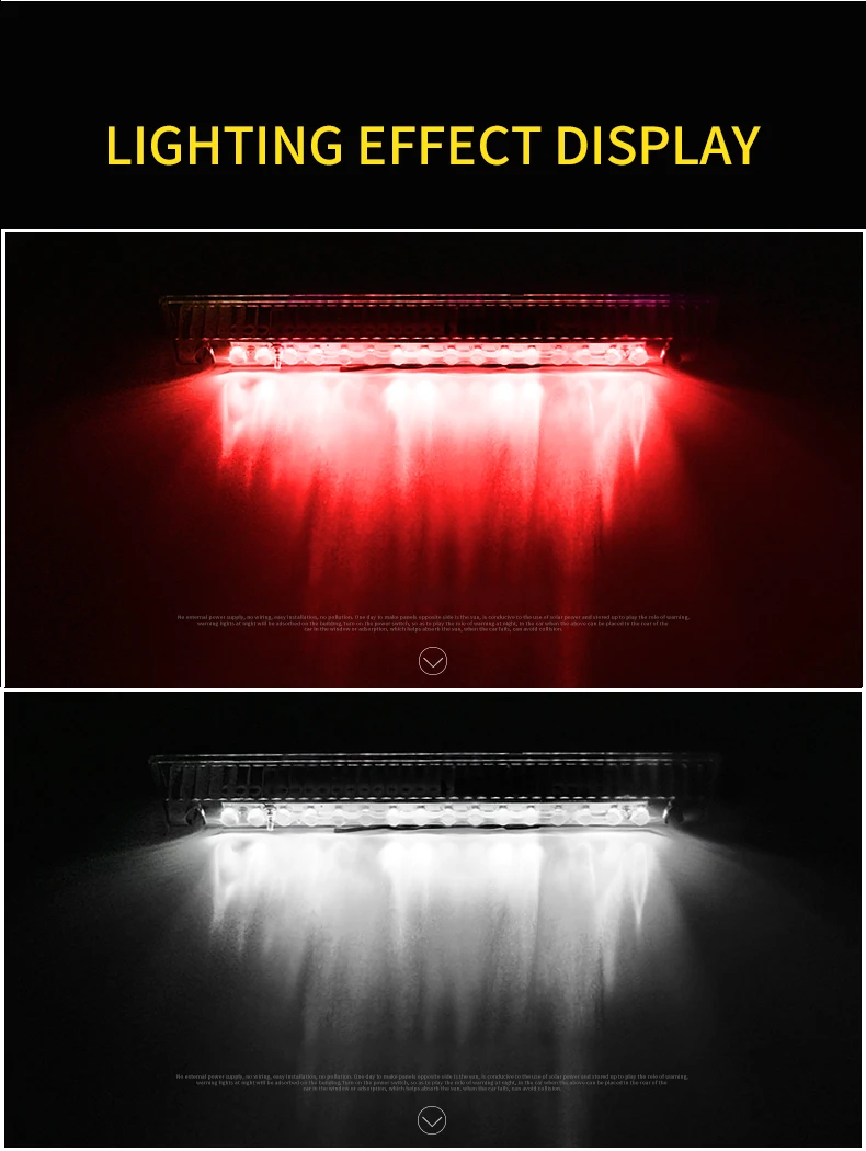16 светодиодный беспроводной Автомобильный светодиодный светильник s автомобильный Солнечный мигаПредупреждение ющий светильник Авто супер яркий красочный Универсальный Декор интерьера