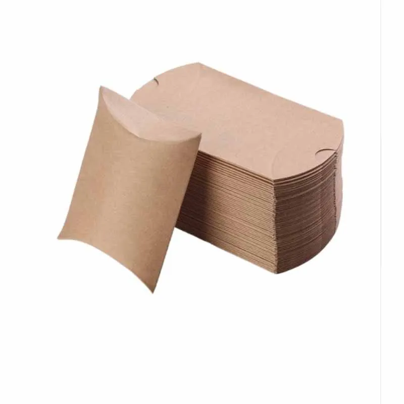 10/20/50pcs white / Kraft Paper Box Pillow  Gift Box Wedding Favor Gift Boxes For Home Baby Shower Kids Birthday Party