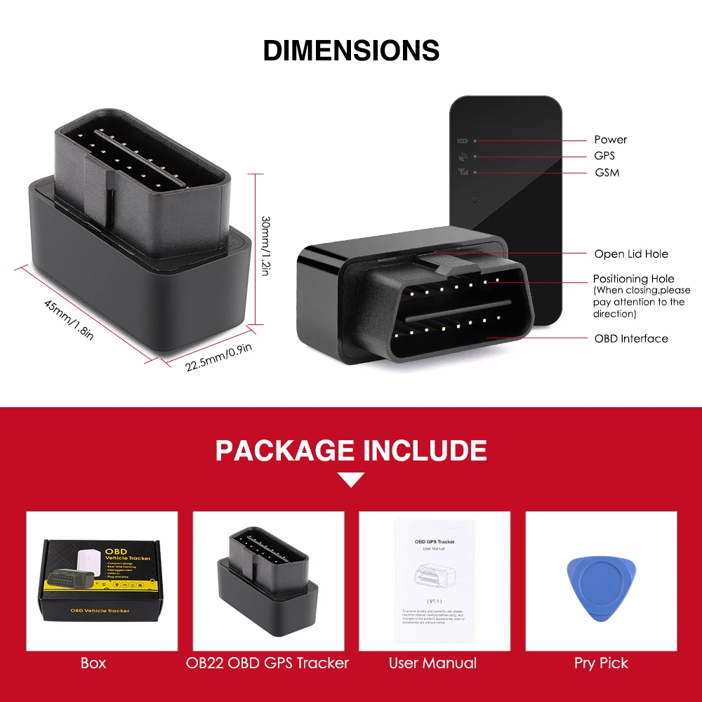 OBD Мини gps трекер Автомобильный штекер сигнализации gps локатор GSM OB22 голосовой монитор гео-забор SOS Вибрация Низкая батарея превышение скорости сигнализации