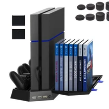 PS4 вертикальная подставка системы охлаждения Fan Controller зарядная станция с CD диск для хранения Игровые приставки 4 консоли PS4 контроллер+ 8 крышка