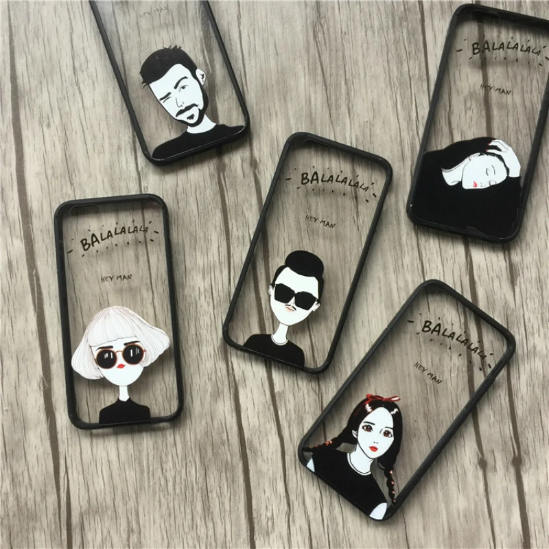

Korea simple Phone Case For iPhone 6 6s 8 Plus Cases For Coque iphone 7 Plus Fashion Letter cool clear soft Mobile Phone Cover