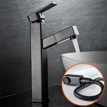Basin Faucets Hot and Cold Water Pull Out Swivel Bathroom Sink Tap Single Handle Sink Faucet Brass Wash Basin Mixer Tap