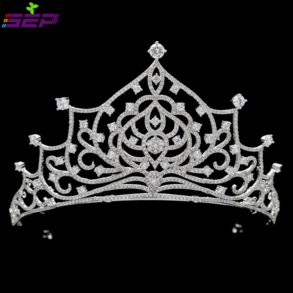 

AAA CZ Bridal Wedding Heart Love Tiaras Crowns Girl Women Hair Accessories Jewelry for Birthday Pageant TR15060