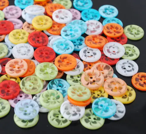 50 шт. Upick 13 мм мини 2 отверстия пластиковые кнопки для детского шитья ремесла много смешанных - Цвет: 1