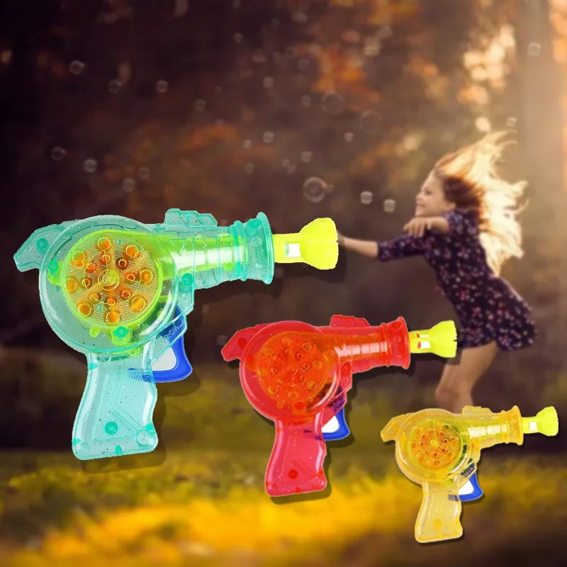 Блестящий пистолет для мыльных пузырей Shooter Soap Bubble Blower игрушки выдувания воды