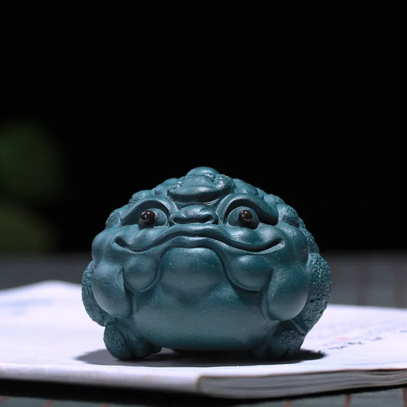 Yixing Zisha чай для домашних животных церемония украшения с фабрики из первых рук источник фиолетовой глины зеленая грязь счастливый жаба подарок