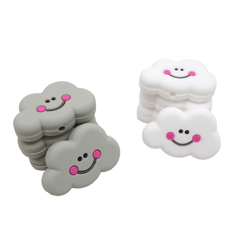

Chengkai 5pcs Silicone Cloud Teether Beads DIY Baby Mini Cartoon Teething Montessori Sensory Toy Pacifier Jewelry Making Beads