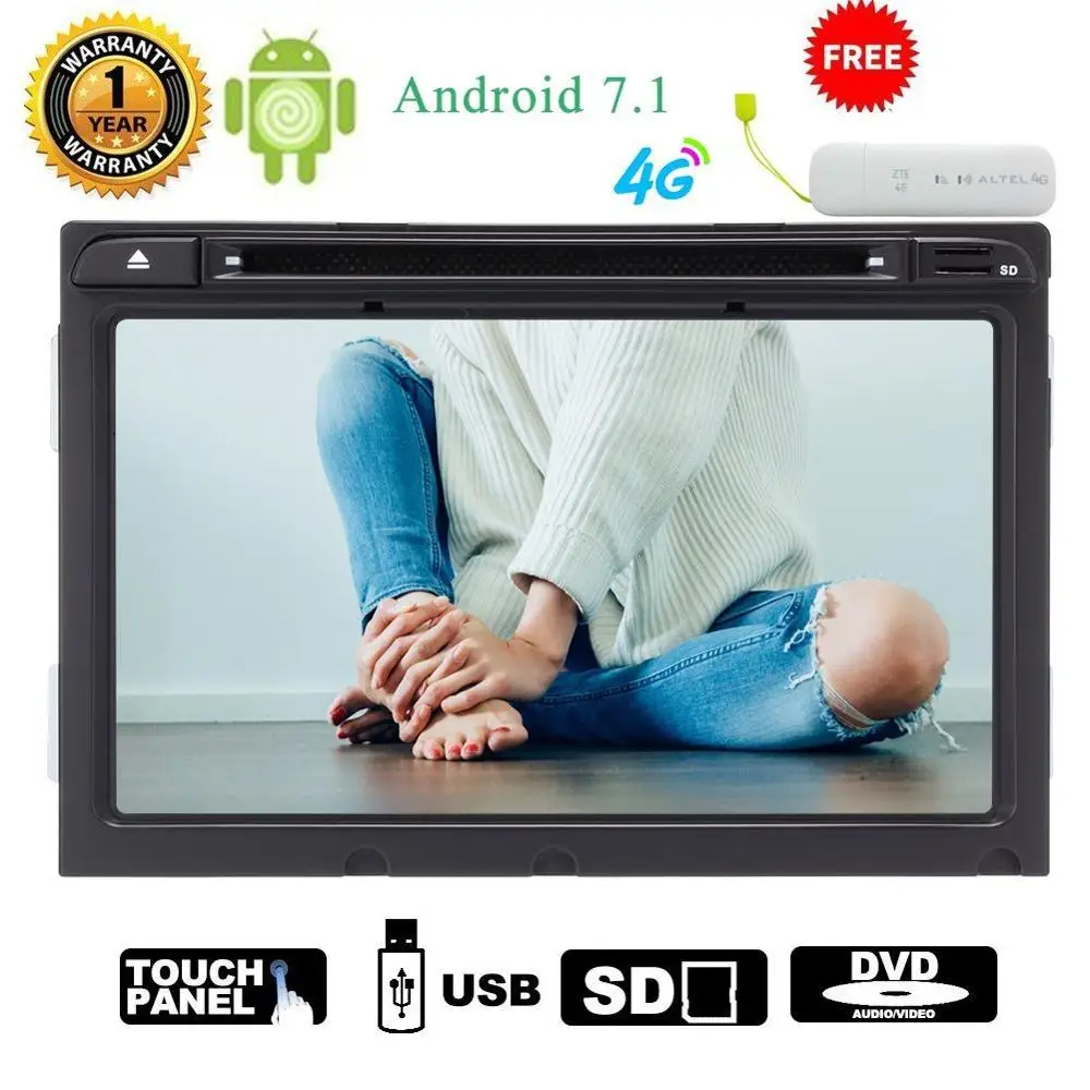

4G Dongle+8'' Android 7.1 Quad- Core Double Din 2 din Car stereo DVD CD Player car PC GPS AM/FM wifi 3G for Hyundai Elantra 2016