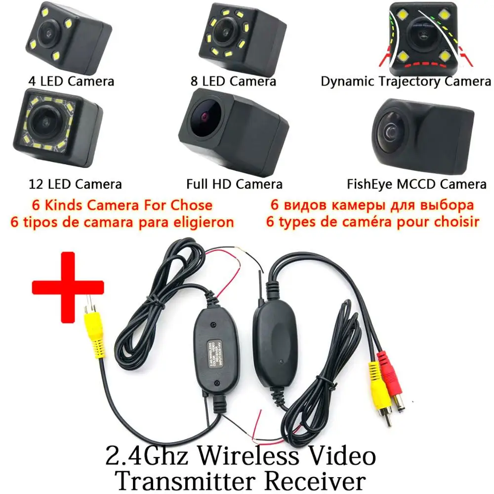 MCCD рыбий глаз 1080P Starlight парковочная камера заднего вида для hyundai New Tucson IX35 резервный Обратный монитор - Название цвета: With Wireless