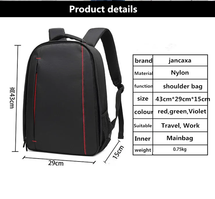 Camera Case Backpacks DSLR Video Camcorder Outdoor Bag Rain Cover SLR Tripod for Photographer canon/nikon/Sony/Samsung Tables PC