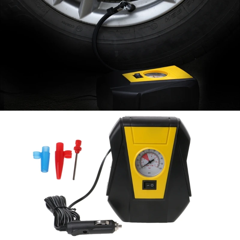 

Mini Car 12V Electric Tire Inflator Automobile Portable Motor Air Compressor Pump LED Emergency