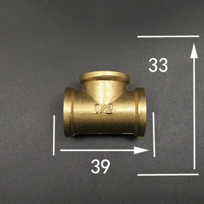 Латунный фитинг для труб типа тройника с внутренней резьбой BSP длина 39 мм 3