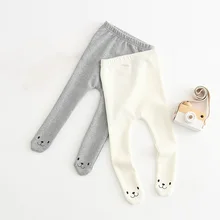 Хлопковые узкие штаны для малышей осенние детские колготки чулки для маленьких мальчиков и девочек милые леггинсы детские колготки одежда для малышей
