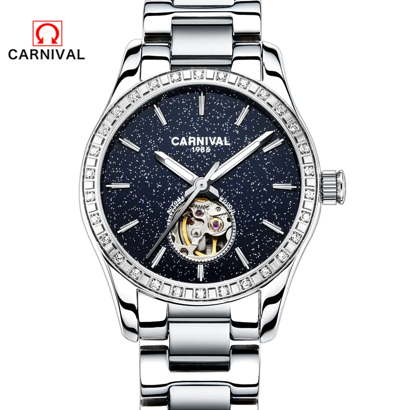 

2018 Carnival Rushed Top Fashion luxury brand women's watch Genuine Watch Lady Automatic Mechanical Fashion Star Hollow Diamond
