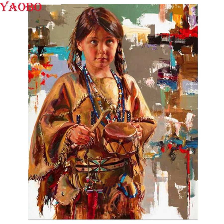 

Full Square/Round Drill 5D Diy Diamond Painting Indians Girl Diamond Embroidery Cross Stitch Mosaic Art embroidery with diamonds