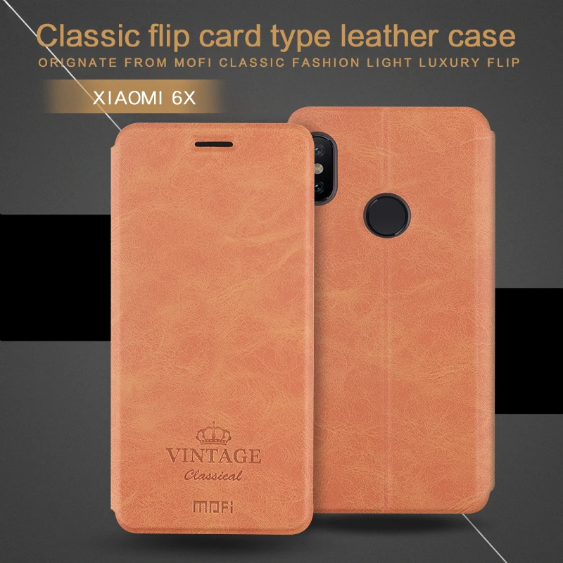 

Original Mofi Luxury PU Flip Cover Leather Case For Xiaomi Mi A2 6X Wallet Leather Case For Xiaomi Mi A2 6X Stand Function KT01
