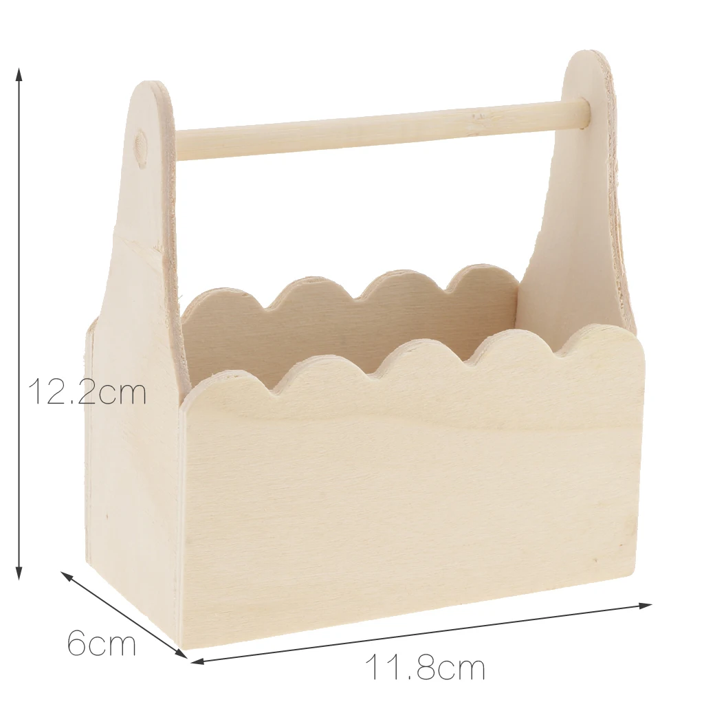 Special Design Money Boxes Wooden Basket House Pen Container Pattern handmade wooden Craft For Painting Popular Kids Gifts