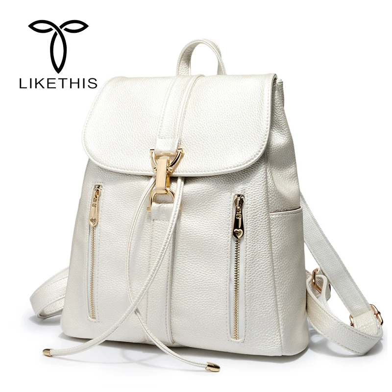 

New FasGold Bag Ladies Black Backpack PU Leather Backpacks For Girls School Bags Bags For Women 2018 Backpack Mochila Y1307