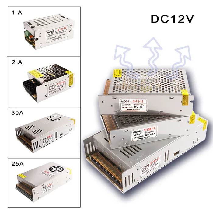 Светильник ing трансформаторы 12V 1A 5A 6A 10A 25A 30A 40A AC 110 V-220 V постоянного тока до DC12V 5A переключатель Питание адаптер Светодиодный драйвер полосы светильник